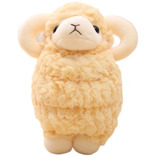 可爱仿真小绵羊公仔小羊玩偶羊驼毛绒玩具床上抱枕生日礼物女孩