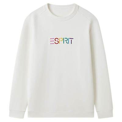 esprit男女同款保暖卫衣两件上身刺绣彩标上衣2025秋冬发热打底衣