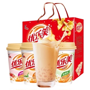 喜之郎优乐美椰果奶茶80g*8杯3种口味早餐冲饮节日礼袋装