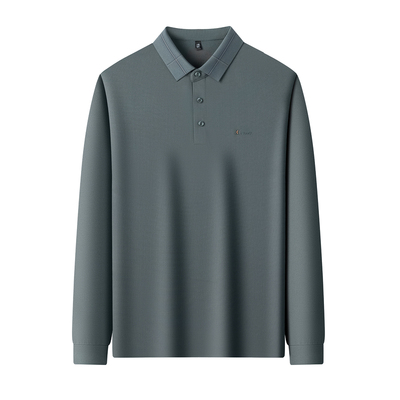 皮尔卡丹男士长袖免烫POLO衫