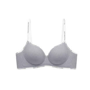 超厚加厚内衣女小胸聚拢软支撑显大增厚5CM字母微绒磨毛内杯文胸