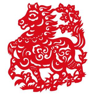 红骧献瑞鸿运当头马年窗花剪纸中国风过年贴福字门贴春节喜庆装饰
