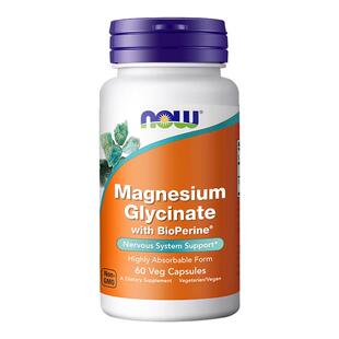 NOW诺奥甘氨酸镁补充剂螯合镁元素补镁胶囊女士成人睡眠美国进口