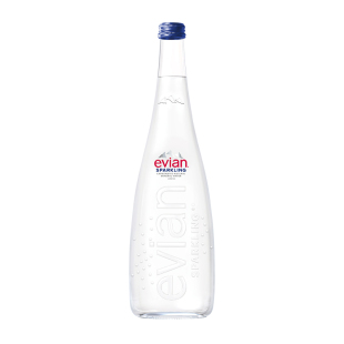evian依云旗舰店高端玻璃瓶天然充气矿泉水330ml*20