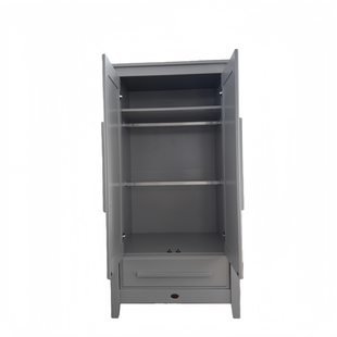 Boori美式儿童衣柜实木卧室小户型双门带抽屉无甲醛男孩收纳衣柜