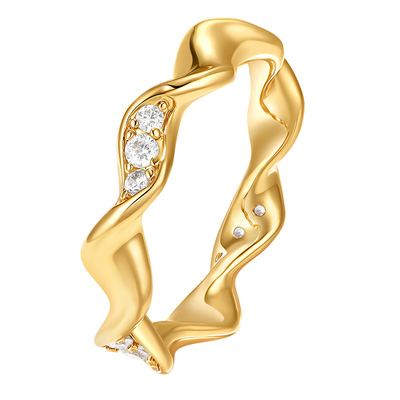 Onchic波浪涟漪戒指简约设计感