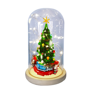 适用佳奇森宝*高圣诞树积木定制摆件防尘玻璃保护罩圣诞礼 包邮