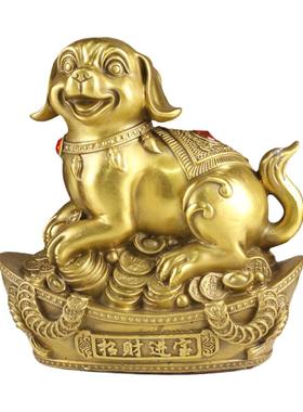 风水铜狗补缺角家居客厅工艺品