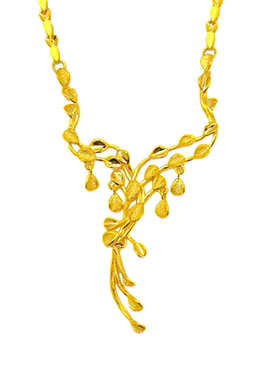 沙金镀金幸福树新娘三金首饰项链