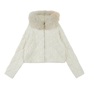 利达NEW DADADA【杏雨梨云】独特漂亮初冬厚外套女大毛领连帽上衣