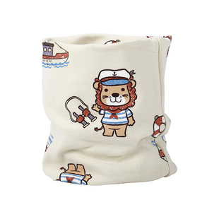 婴儿围脖冬季小月龄男宝宝纯棉护颈脖套儿童外出防风保暖针织围巾