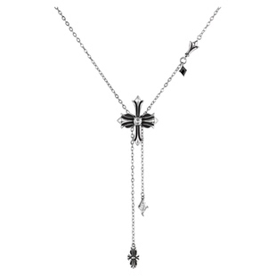 原创鸢尾花项链高级感复古冷淡风小众设计卫衣毛衣链潮秋冬新款