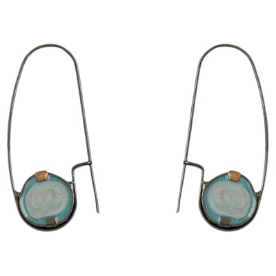 Vintage古着蓝绿复古耳环