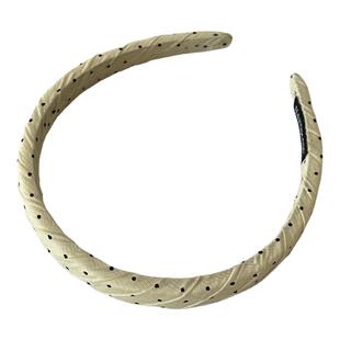 韩系温柔气质甜美浅蓝色波点细发箍韩版少女风时尚简约浅黄色发箍