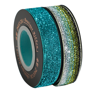 2厘米星光绒丝带节日礼品装饰缎带手工DIY蝴蝶结闪亮彩带服装辅料