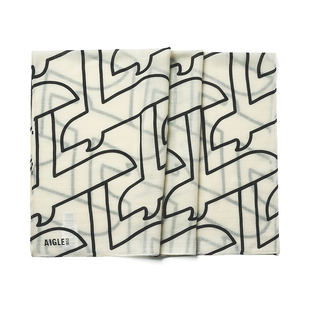 AIGLE艾高男女同款围巾秋冬款户外绵软保暖印花简约时尚百搭围脖