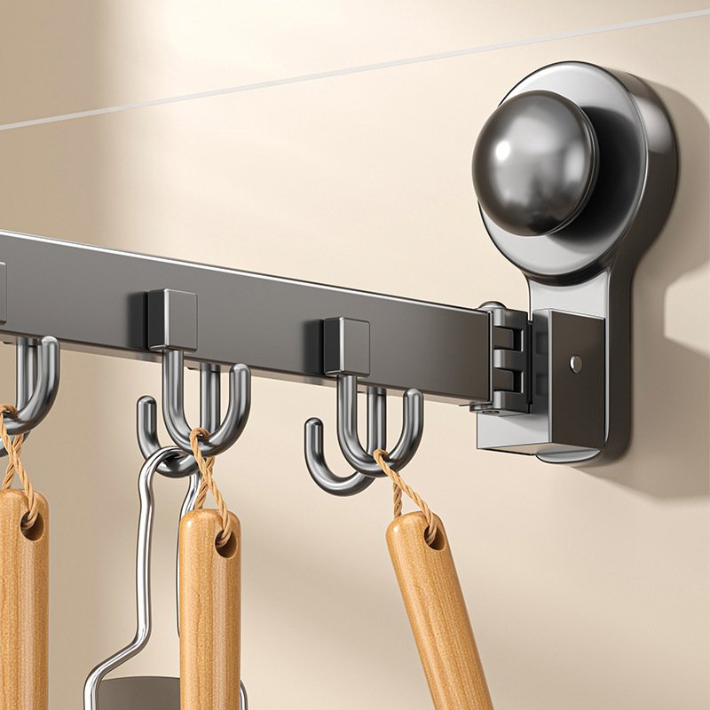厨房不锈钢吸盘挂钩挂衣架置物架免卫生间墙上打孔钩子旋转收纳