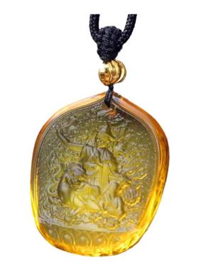 藏传佛马来西亚财王吊坠古法琉璃