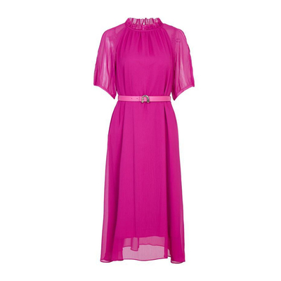 婉甸2025夏新品玫紫色连衣裙1242N65QY5