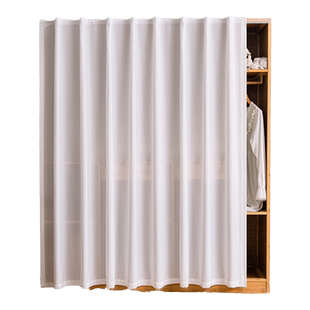 柜子遮挡帘衣柜书柜鞋架门帘纱帘防尘杂物魔术贴自粘式遮丑布帘子