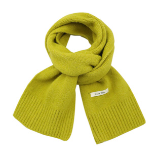 韩系氛围感纯色针织围巾女款2025新款冬季含羊毛软糯百搭保暖围脖