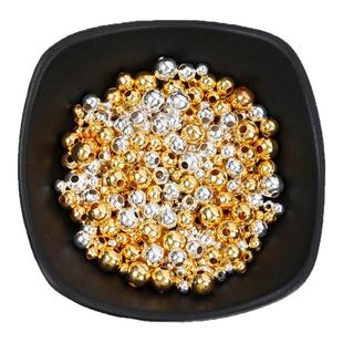 3mm-8mm大孔圆珠金银珠电镀珠子手工编织手绳项链隔珠配件散珠