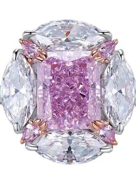 奢华4克拉粉钻泡泡戒指