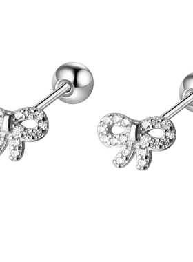 925银微镶可爱小巧蝴蝶耳钉女