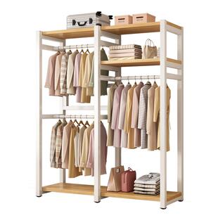 挂衣架落地衣帽架金属开放式组合衣架卧室家用简易衣柜衣帽间衣橱