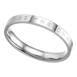 冷淡风玫瑰金闭口戒指女ins胖手大号日韩简约气质钛钢食指刻字母