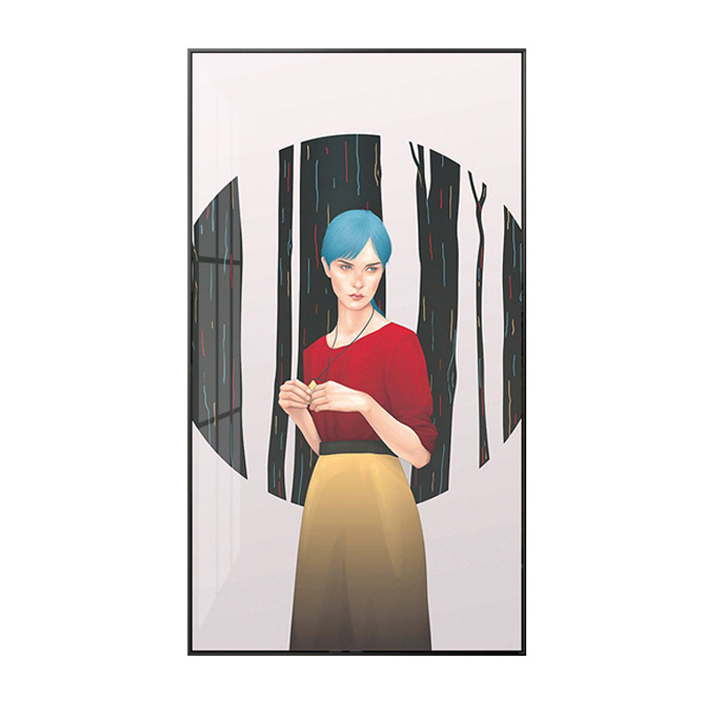 时尚风走廊过道女孩样板间装饰画