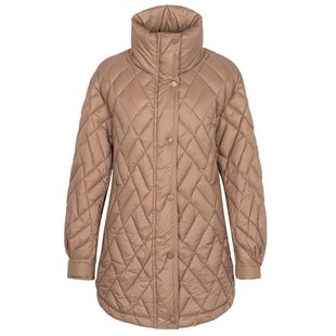 XG雪歌卡其色羽绒服时尚冬季新款中长款白鸭绒外套女