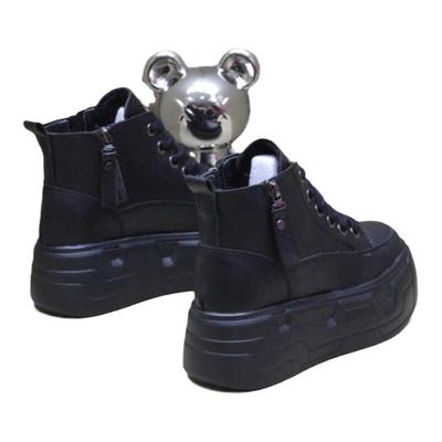 全黑色休闲鞋增高小个子厚底