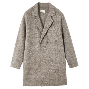 流石男装秋冬装中长款双面呢大衣男士2025年冬季宽松羊毛时尚外套