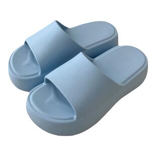 细细条 户外穿百搭防滑厚底增高拖鞋女夏季纯色海边度假沙滩凉拖