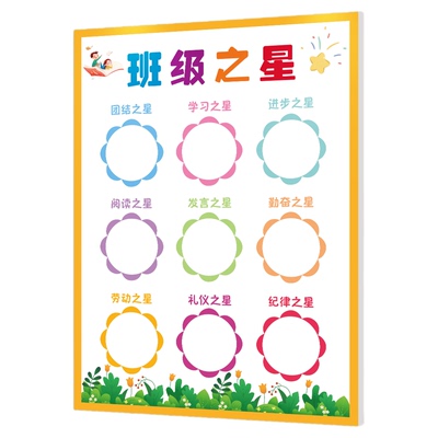 班级之星照片墙教室布置装饰墙贴