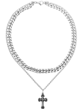 钛钢简约男女卫衣配饰品项链