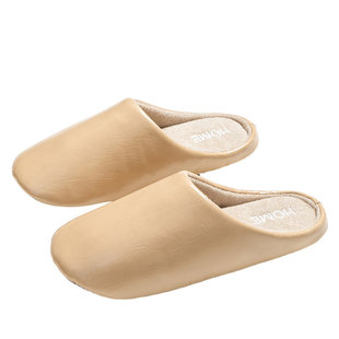 买一送一静音拖鞋女士秋冬季家居室内软底防滑柔软舒适保暖皮拖男