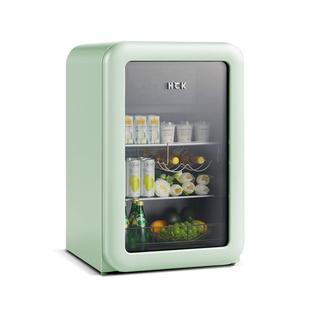 HCK哈士奇冰吧墩墩吧家用小型复古冷藏冷冻冰箱网红高颜值118L