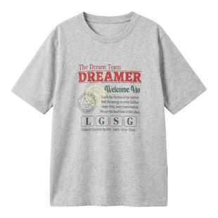 【凉感防晒】笛莎青少年2026夏新款宽松学院风印花短袖上衣T恤女