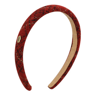 suzyacc kr节日氛围感红色格子发箍女2025新款法式复古高级头箍