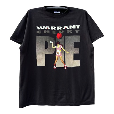 Cherry Pie Warrant 乐队简约百搭学院风oversize复古短袖T恤