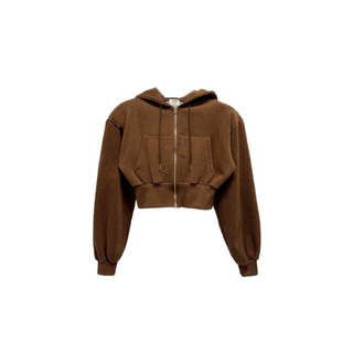 纯棉2026春韩版新款时尚百搭显瘦收腰拉链开衫外套短款卫衣女加绒