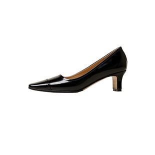 割草机老k 中古方头浅口中跟单鞋女鞋子通勤鞋高跟鞋粗跟2025新款