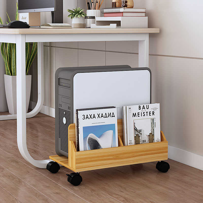 电脑主机托架可移动工位办公桌下放台式机机箱的加高底座置物支架