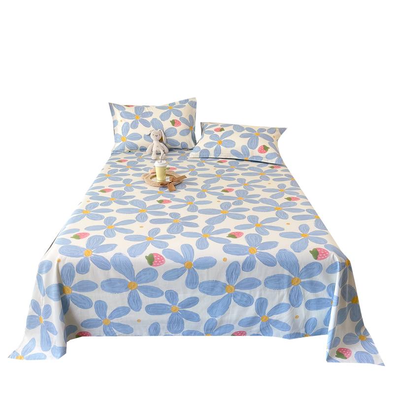 洁丽雅小清新全棉床单单件100纯棉春季单人学生宿舍双人ins风被单