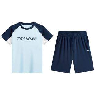 安踏儿童男女童针织运动套2026夏季新款速干短袖短裤套装吸湿透气