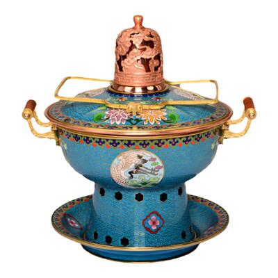 隆顺铜艺新京熹景泰蓝单人小火锅