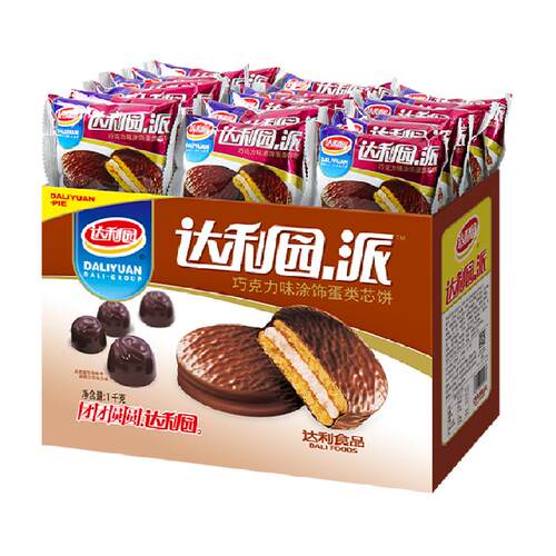 达利园巧克力派Q弹夹心香脆面饼早餐搭档冷加工休闲零食蛋糕点心