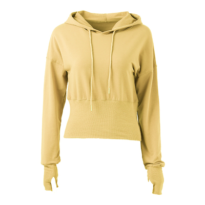 短款长袖运动卫衣速干收腰瑜伽服